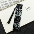 Creative skull pattern acrylic tassel bookmark for reading decoration, available in ten colour options.