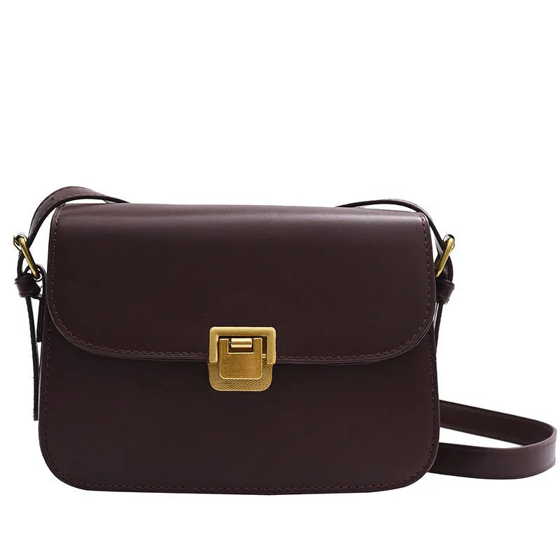 Soft PU women's small square cross-body bag in horizontal shape with underarm strap