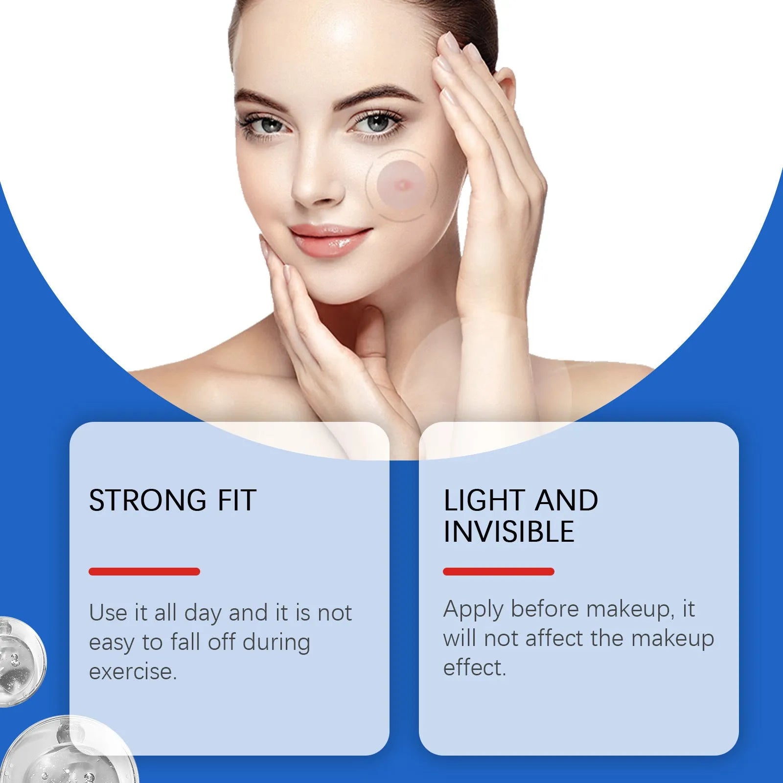 Pack of 216 round hydrocolloid acne patches for facial skincare with tea tree oil and vitamin E.