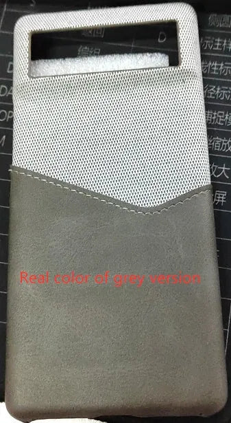 Leather Google Pixel phone case in solid colour, shown on a phone.