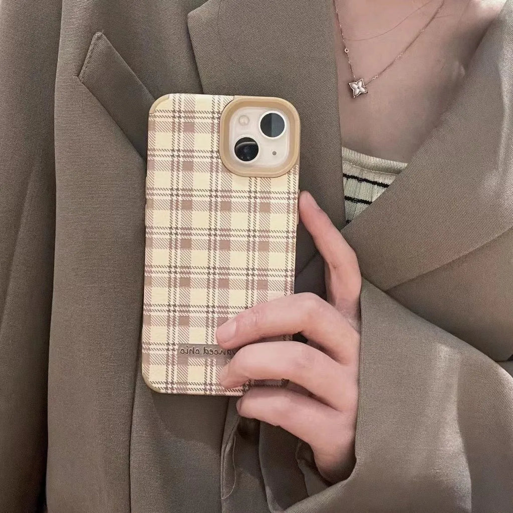 Curry Qianniao TPU Rear Cover Phone Case for iPhone 14 13 12 11 Pro Max XR XS Max - Cartoon Curry Thousand Birds and Checker Pattern Options Case Protective Back Cover