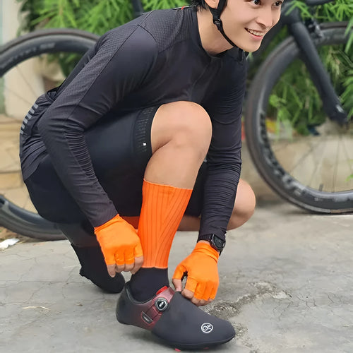 Athletic sports socks for running and cycling in orange, black, purple, white, grey or dark blue