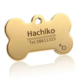 Personalised stainless steel pet ID tag with free engraving in black, gold, rose gold, or silver for dog and cat collars