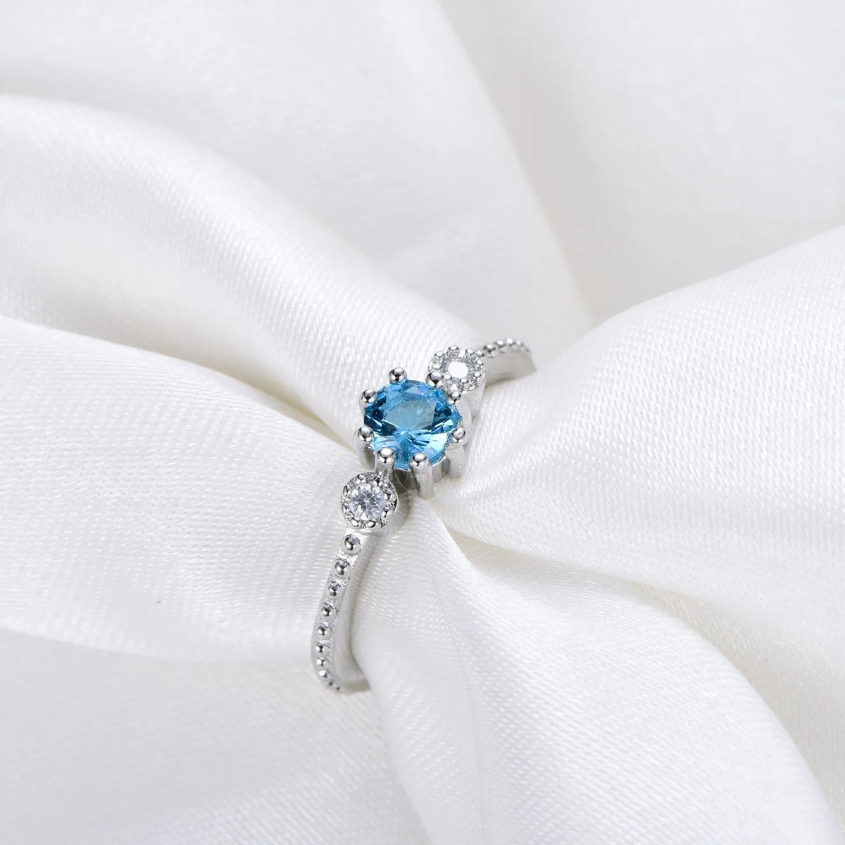 ROMAD ocean blue rhinestone ring women gold silver alloy simple bohemian finger ring on finger
