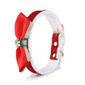 Christmas cat collar in colour grid pattern red green silver on PU material adjustable 25-32cm