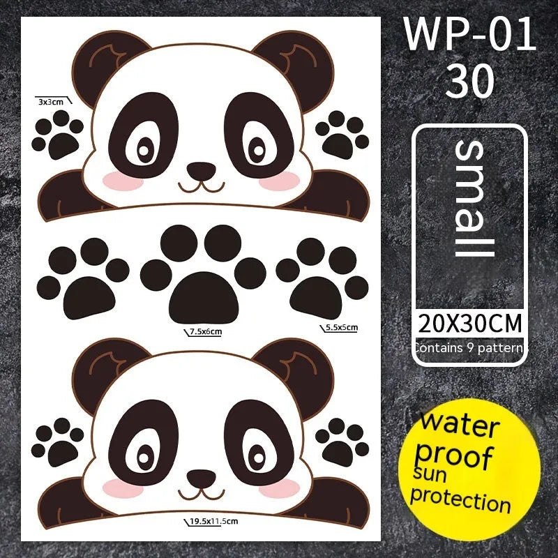 Car front bumper scratch blocking sticker with cartoon anime pattern in four colour options and three sizes