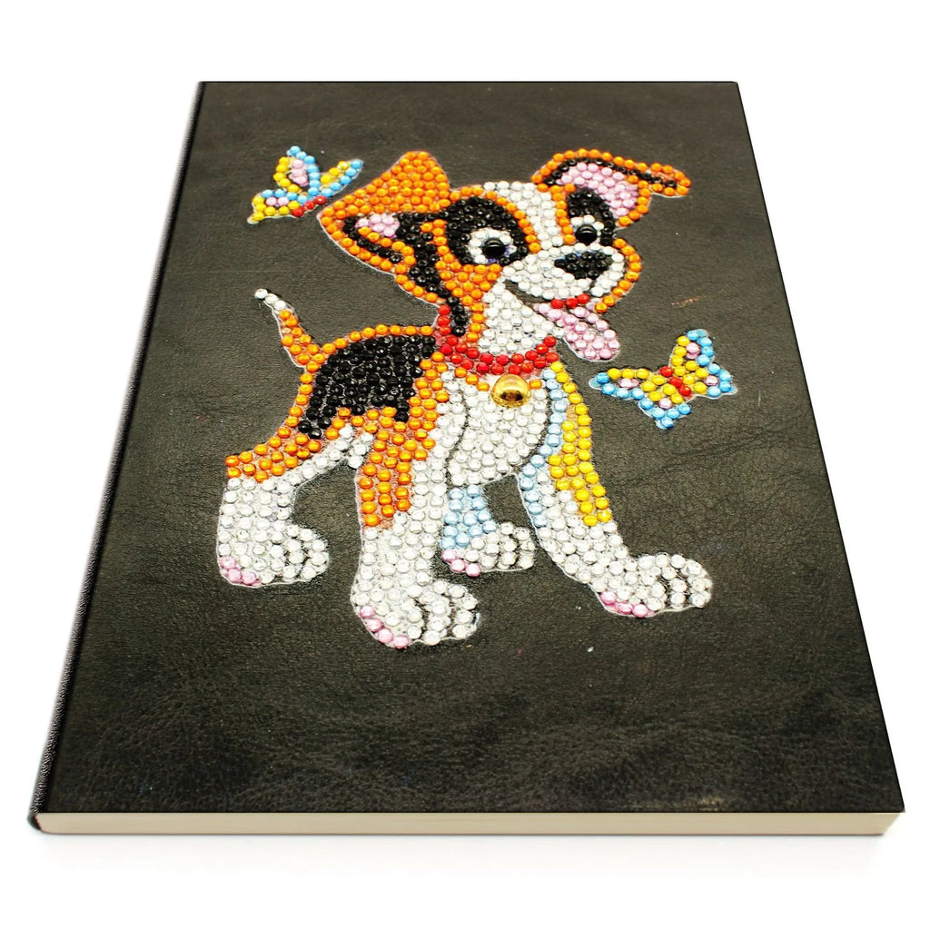A5 diamond painting notebook with black cover, 50 pages, and 142x207x8mm dimensions