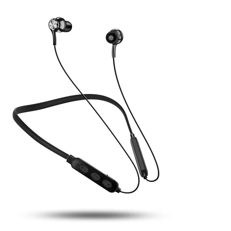 G03 binaural neckband sports Bluetooth earphones in black, red, or white colour options.