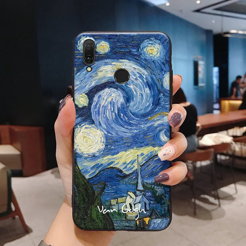 Soft TPU phone case for Xiaomi with starry sky design, anti-fingerprint surface, shockproof silicone cover