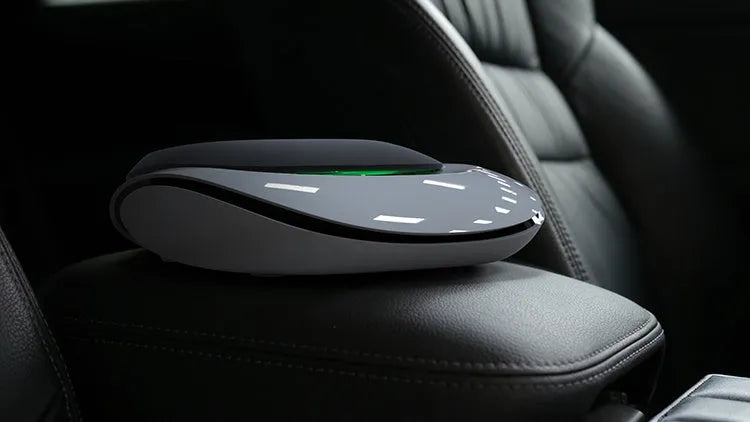Car air purifier aroma diffuser ABS 18x15cm black automatic sliding lid negative ion active oxygen