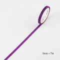 5mm wide solid colour paper tape roll in crimson and dark purple for stationery labelling