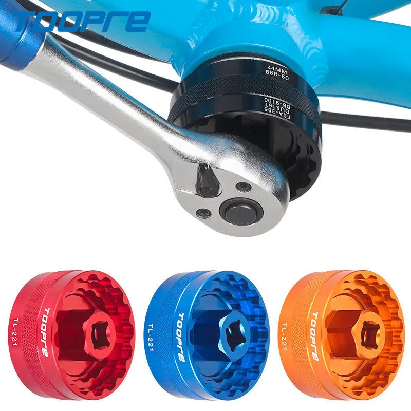 Aluminium alloy mountain bike bottom bracket tool TL-221 with central axis sleeve