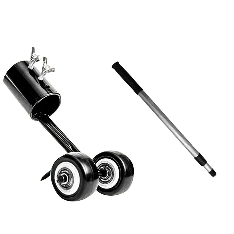 Manual garden weeder set with telescopic metal rod, gap weeder head, and sickle weeder for chemical-free weed removal