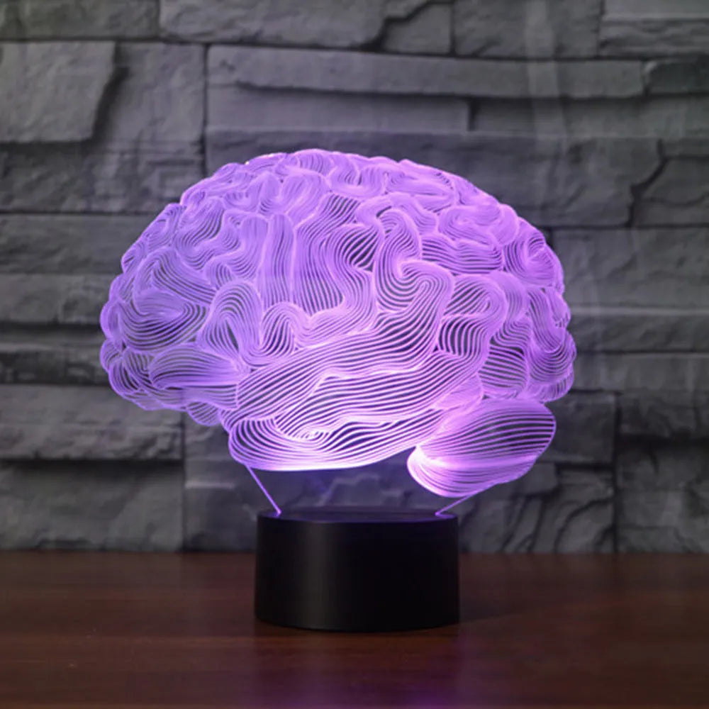 3D acrylic illusion lamp with colourful LED lighting and remote control on desk