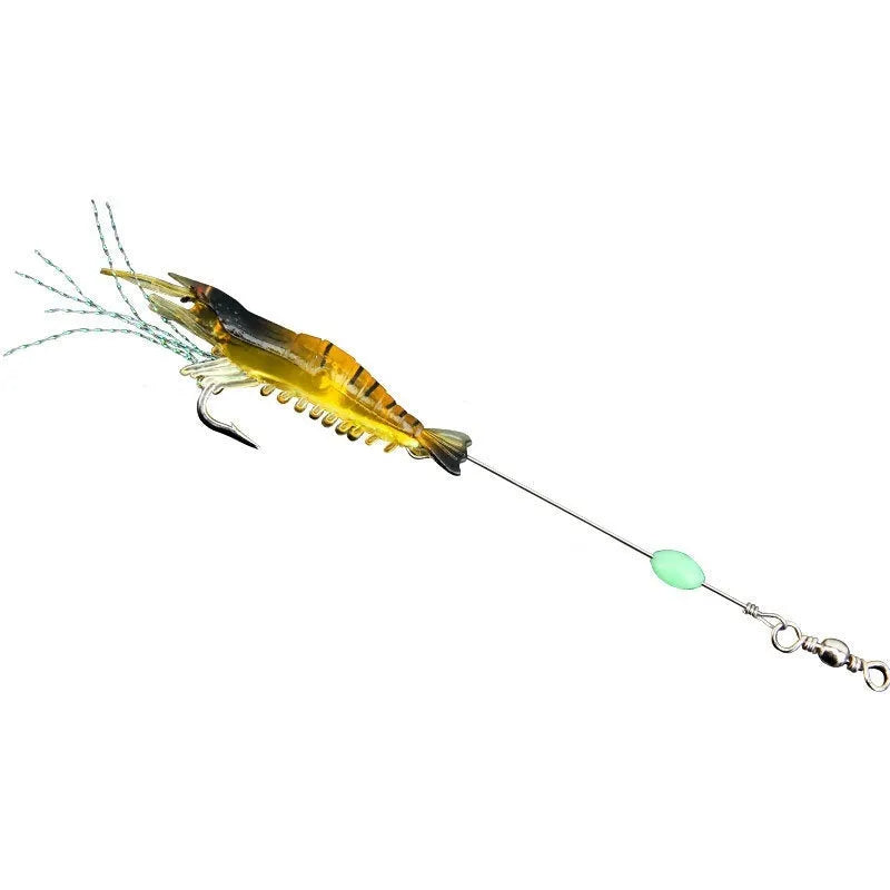 Luer soft fishing lure with hook showing six colour variations including luminous pink and orange head options