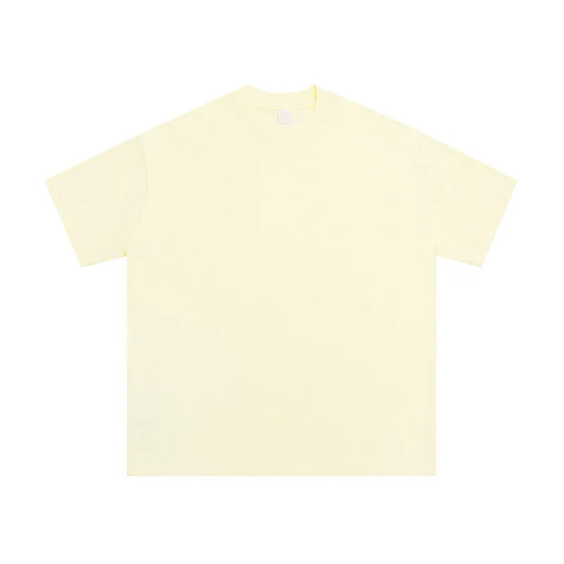 Loose fit pure cotton half sleeve pullover shirt showing colour options including fluorescent yellow and army green