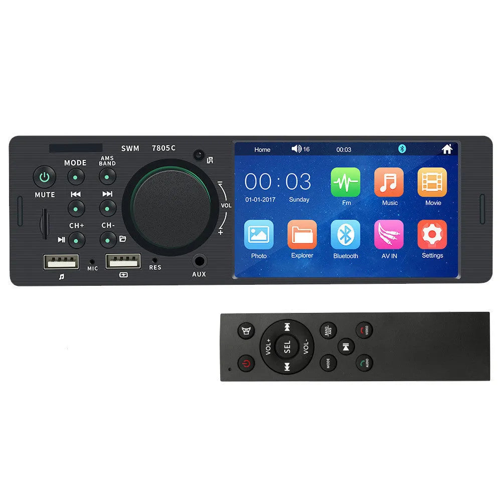 Car MP5 4.1-inch touch screen with reversing image and seven colour button light