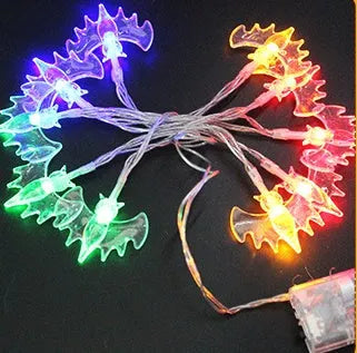 Halloween LED string lights with pumpkin and ghost decorations on 1.2 metre waterproof battery-powered string