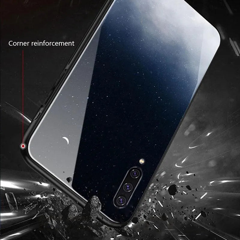 Black silicone phone case fitted on a smartphone, showing precise cutouts for camera and ports.