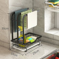 Foldable plastic kitchen storage rack in new Chinese style for wall or countertop rag draining