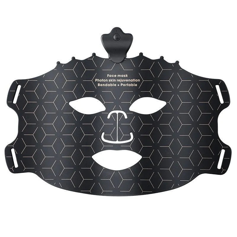 Wireless portable LED silicone face mask device with 7-colour crown lighting, 500mAh battery, in Black, Green or Brown