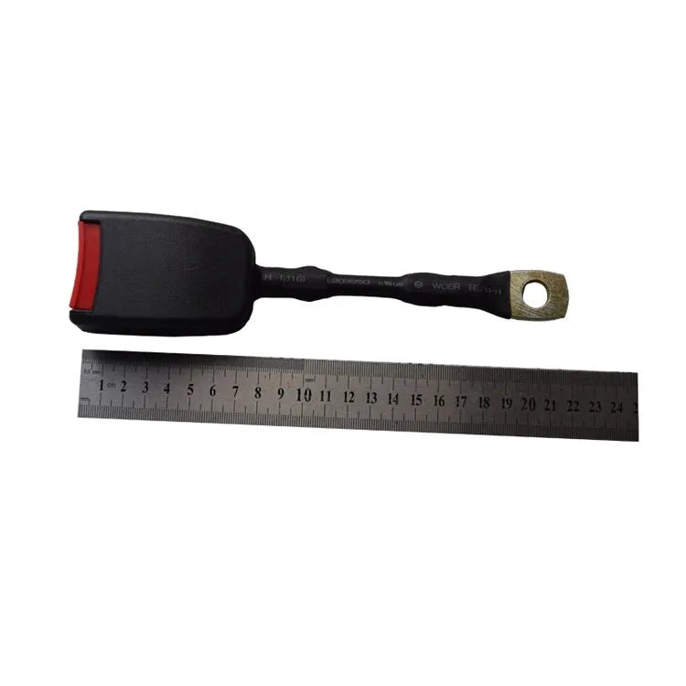 Car seat belt buckle with 20cm steel wire base for 21cm width vehicle sockets.