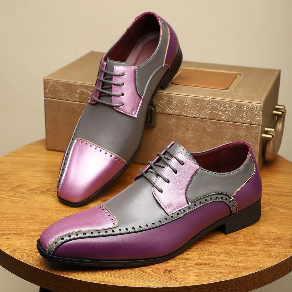 Men's black low-top casual shoes with a PU leather upper, leather toe cap, and visible stitching detail on a white background.