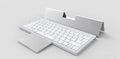 Three-in-one wireless Bluetooth keyboard with touch pad, leather sheath and stand for tablets