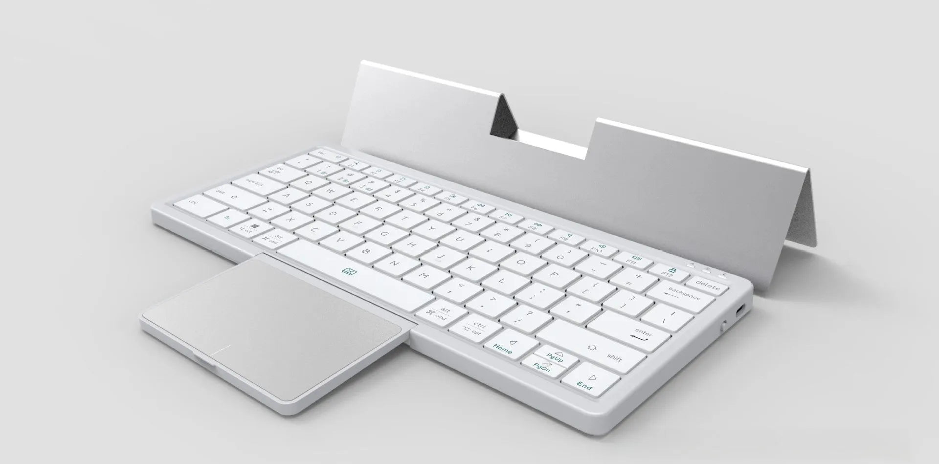 Three-in-one wireless Bluetooth keyboard with touch pad, leather sheath and stand for tablets