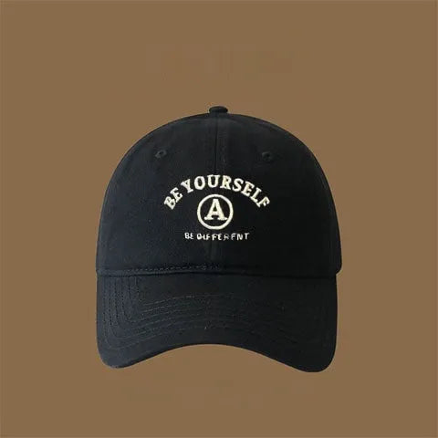 Cotton baseball cap for women embroidered couple face adjustable head circumference sun protection quick drying breathable drop resistant