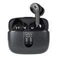 Jerry X08 wireless in-ear Bluetooth headset with digital display and charging case in Black, Grey, or White colour.
