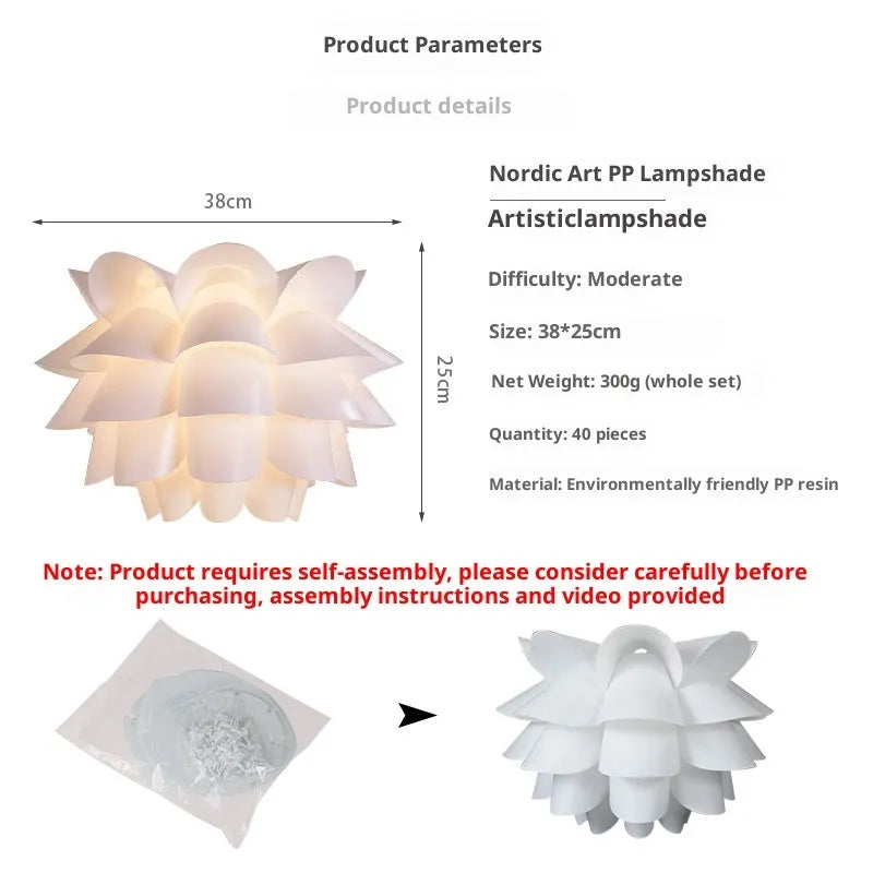 White round decorative pendant light 38x25cm for home ceiling