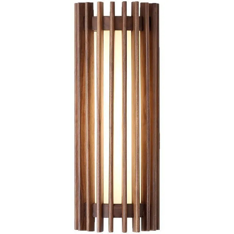 Walnut wood wall lamp with New Chinese style wooden art frame for living room or corridor