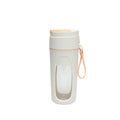 Grass green portable USB electric blender with borosilicate glass cup and charging cable