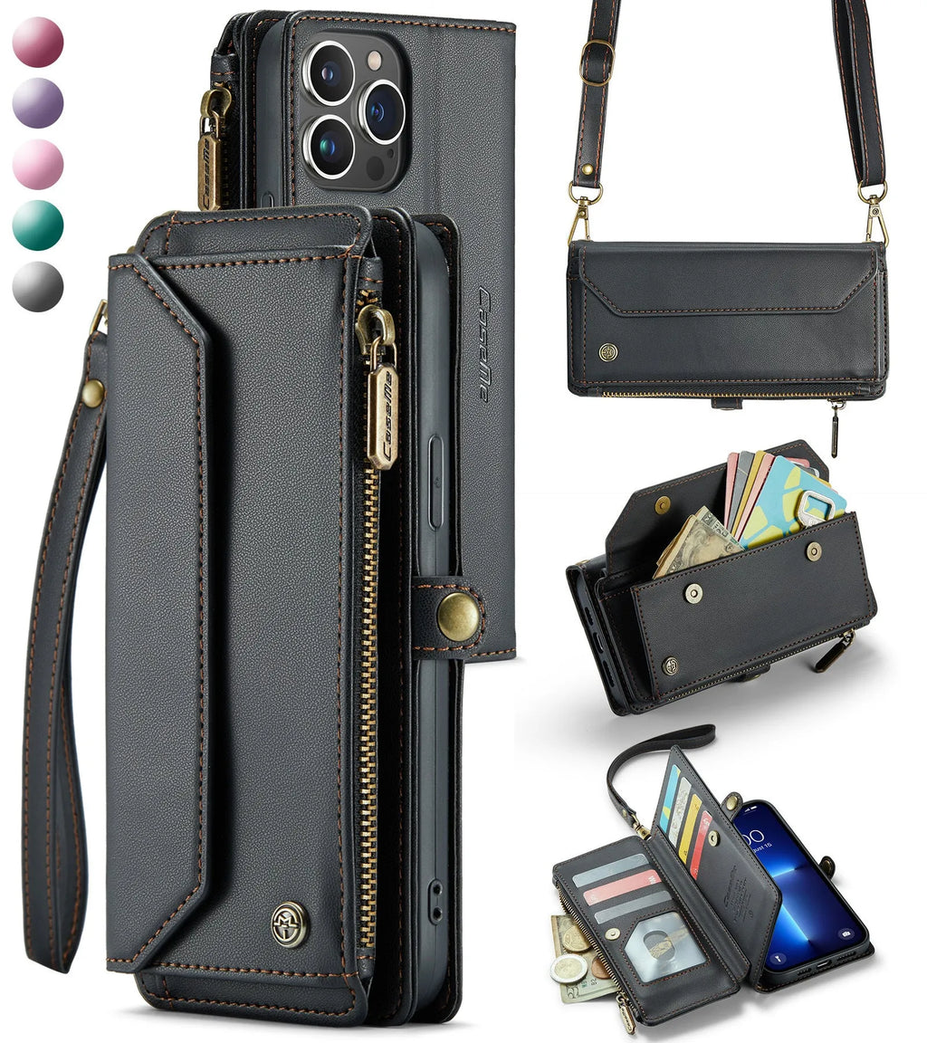 Red TPU wallet phone case for Samsung Galaxy S25 Ultra with card insertion slot