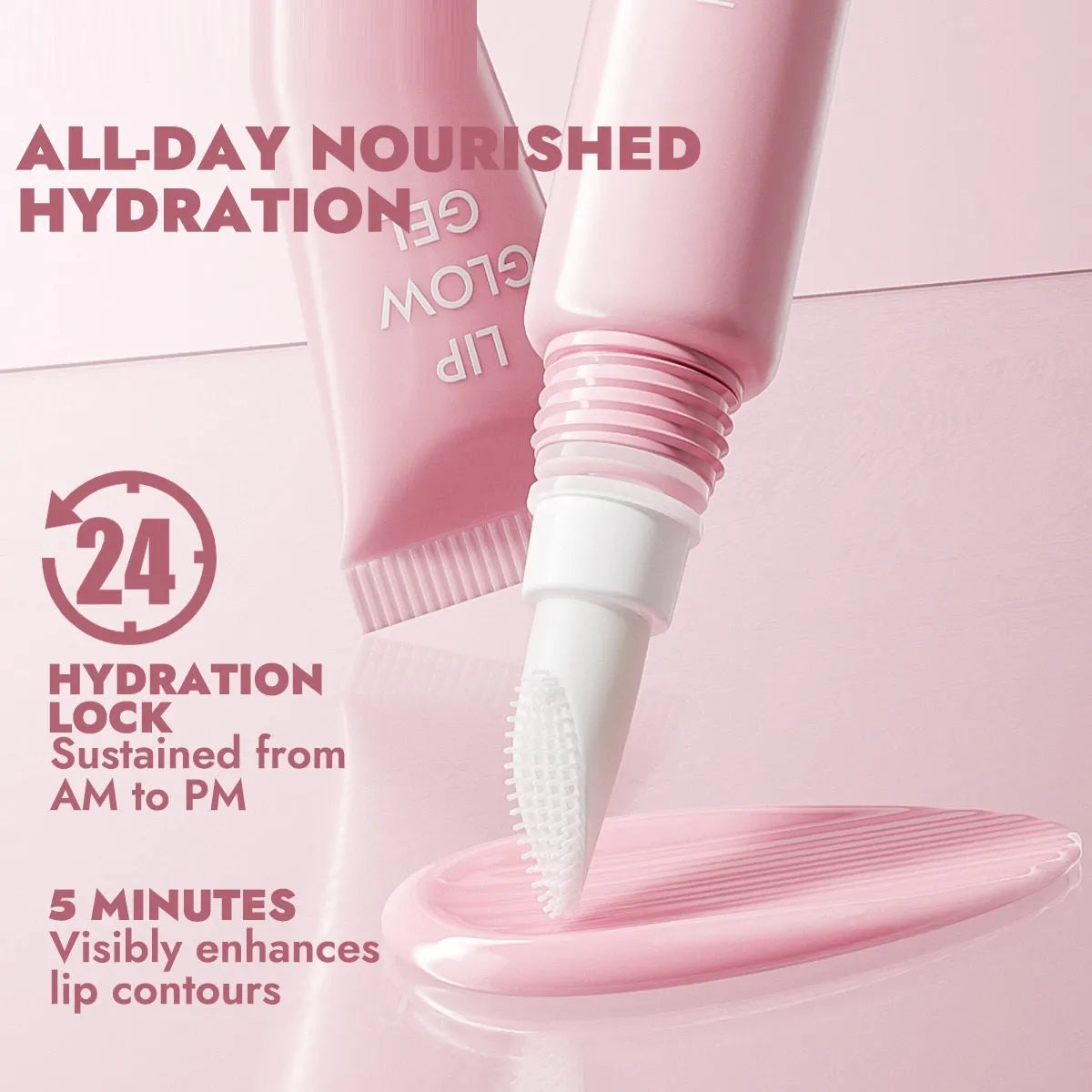 Hose Lip Balm with silicone brush head, 10g, for neutral dry mixed skin types