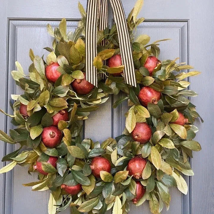Christmas door hanging decoration in plastic, 50 x 30 x 6cm, with bell wreath or stair ornament style options.