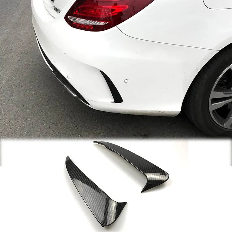 Rear wind blade carbon fiber pattern ABS bumper decoration sticker 250mm
