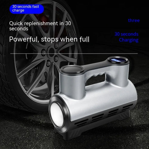 12V portable car air pump with pressure gauge and lighting function for tyre inflation
