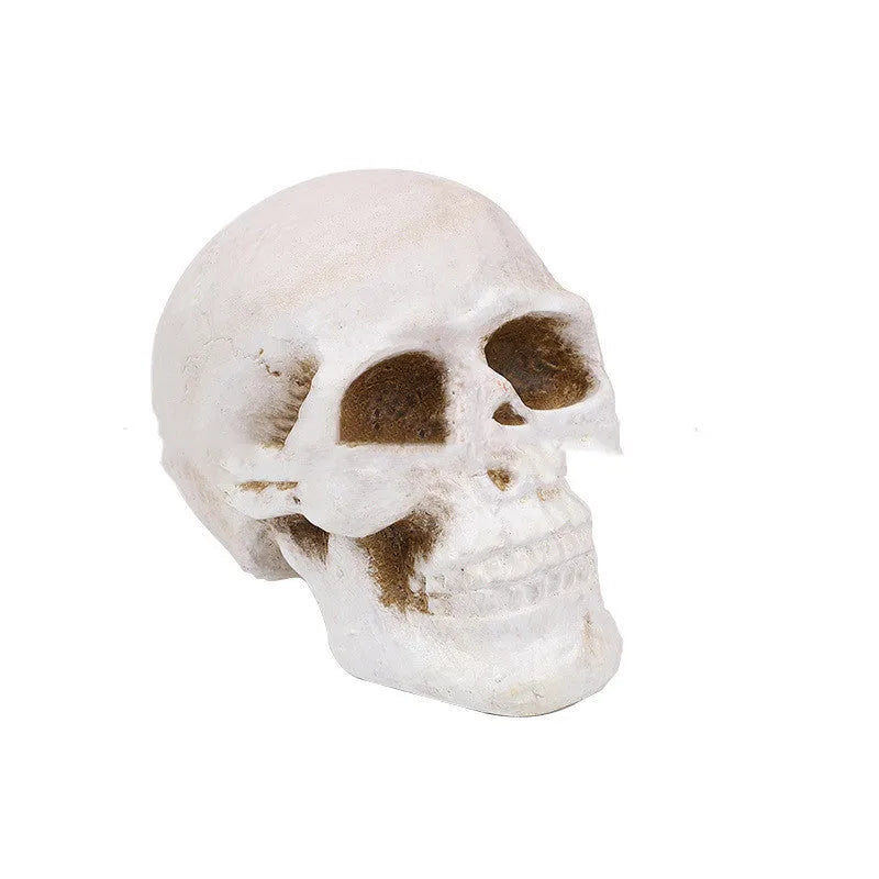 White pottery Halloween skull barbecue ceramic model American style character ornament on display