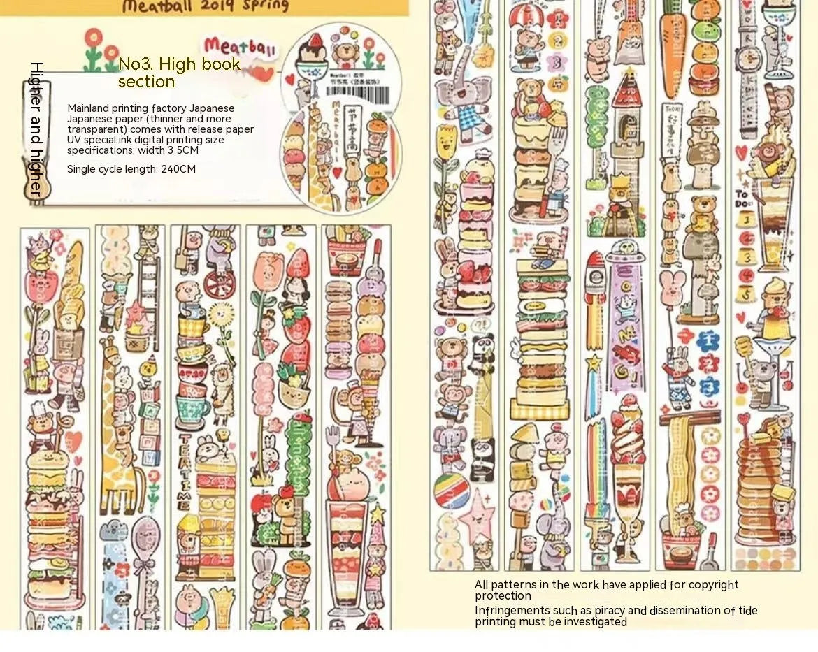 Colourful cartoon character stickers on Japanese paper for haemorrhoid tape packaging customisation