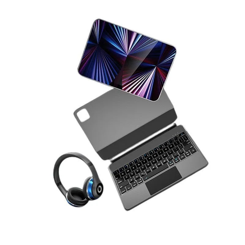 Bluetooth keyboard with magnetic suction protective cover for iPad tablets in multiple colours