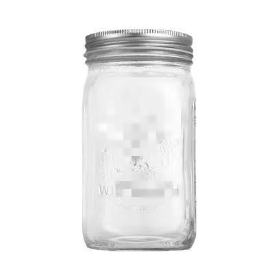Transparent high white glass Mason storage jar for jam and honey, 70mm and 86mm neck, 250ml to 1000ml