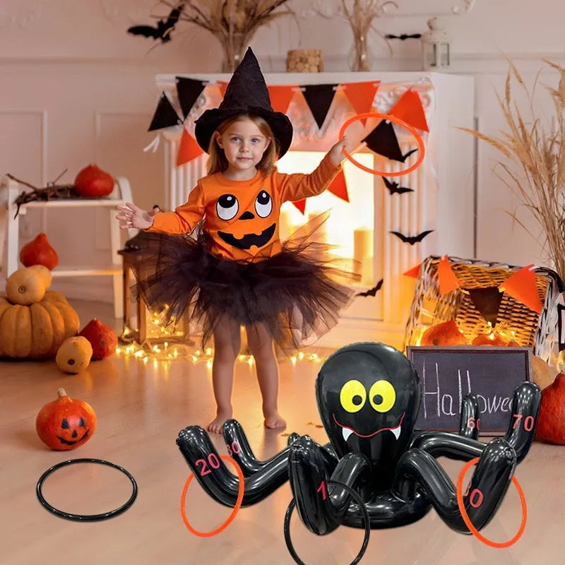 Ghost Festival inflatable throwing toy in PVC with octopus, antler, witch hat, spider, Santa Claus, and rabbit ear designs