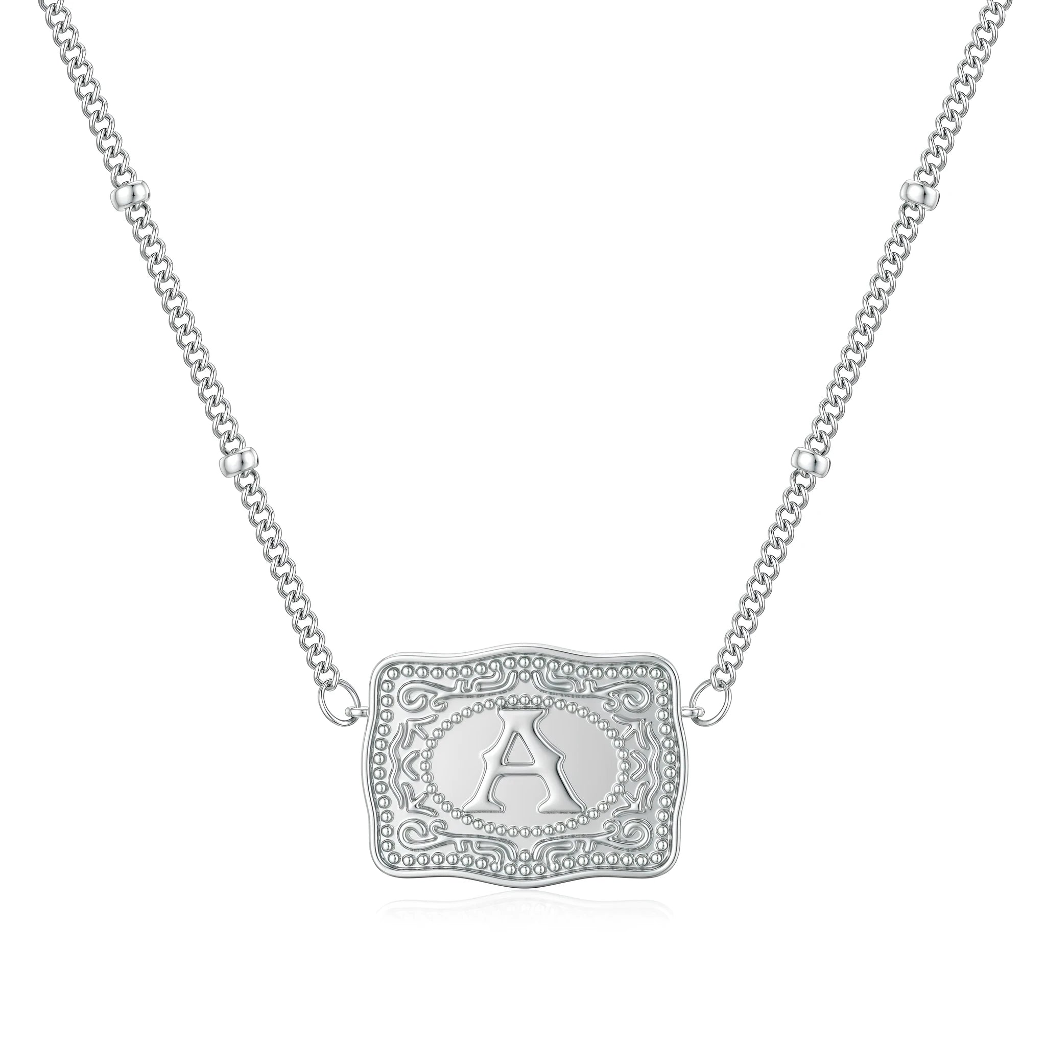 Personalised initial letter necklace with electroplated copper pendant on chain