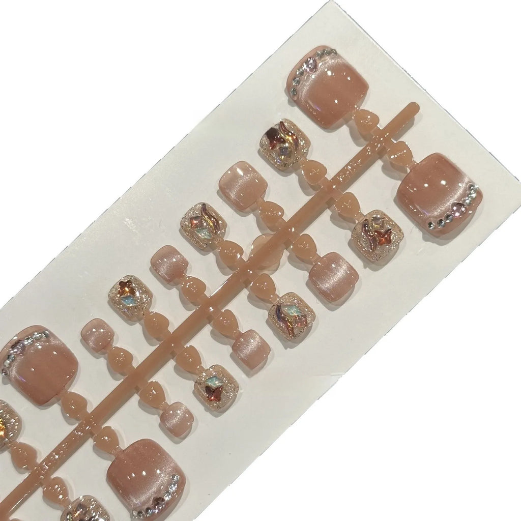 36 piece handmade Maillard smile toe nail stickers in S M L sizes, colourful summer toenail design B219