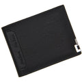 Men's iron-edge card-picking wallet in PU leather showing compact 12cm design with card organisation features