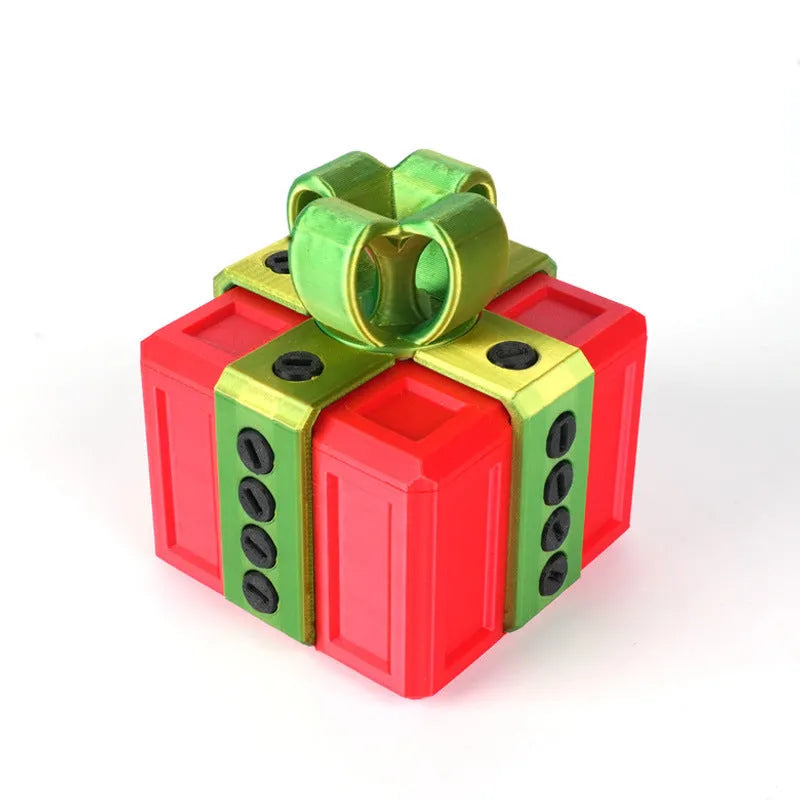 Christmas spoof middle finger gift box, 5cm plastic novelty toy in black and gold