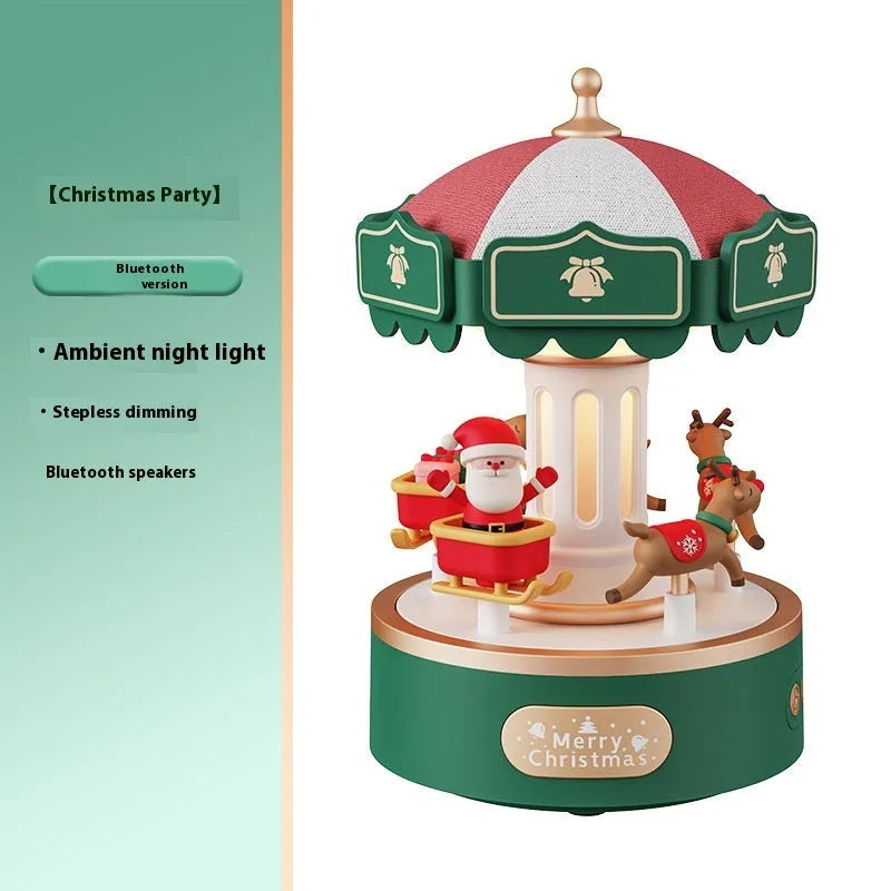 Carousel music box ambience light with USB rechargeable battery and rotating decoration in Sweet Dream Girl theme