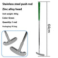 Stainless steel golf putter with patterned grip and double-sided sleeve